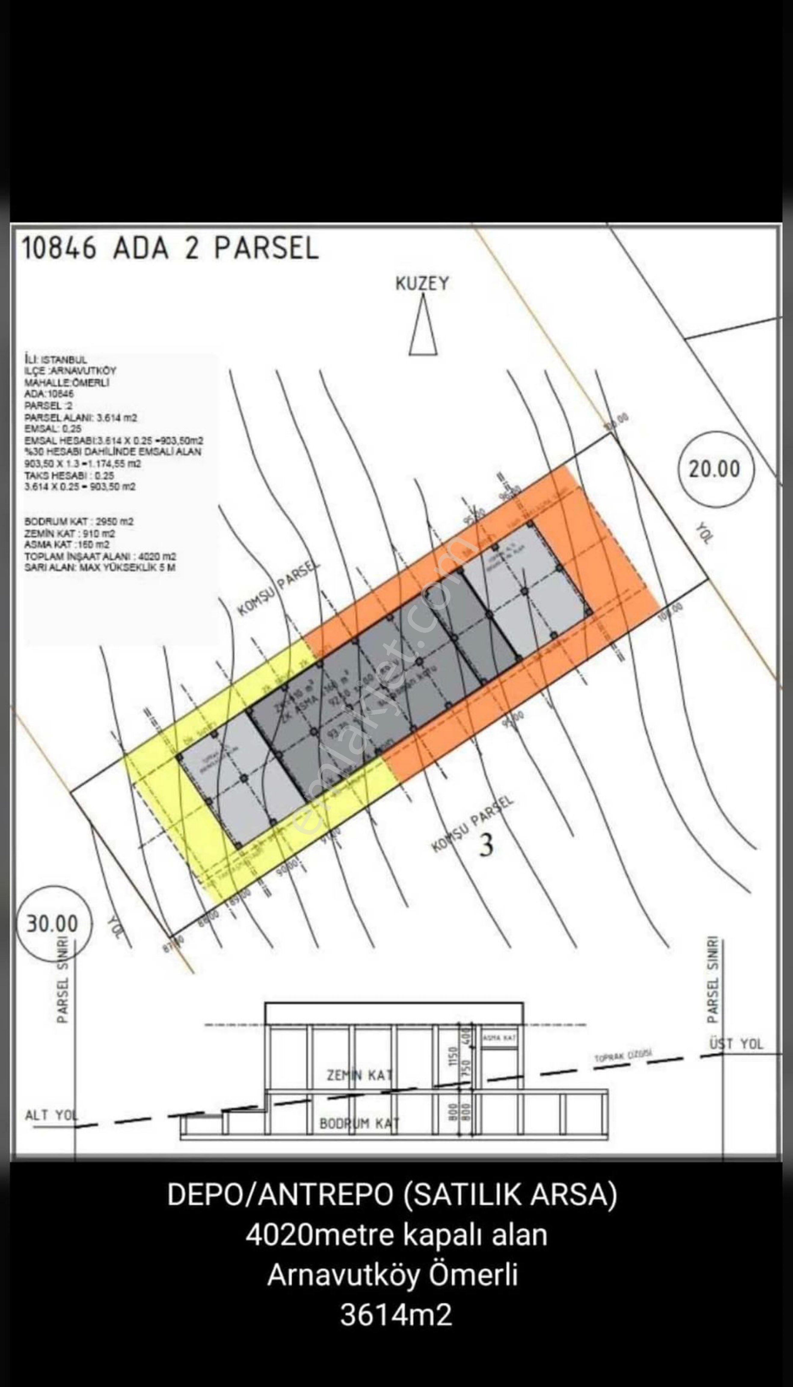 Ömerlide Tır Girişli Depo Antrepo İmarlı 4020 M2 Projeli Arsa