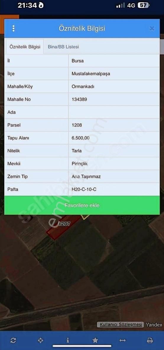 Mustafakemalpaşa Ormankadı'da Satılık 6.500 M2 Tek Tapu Tarla