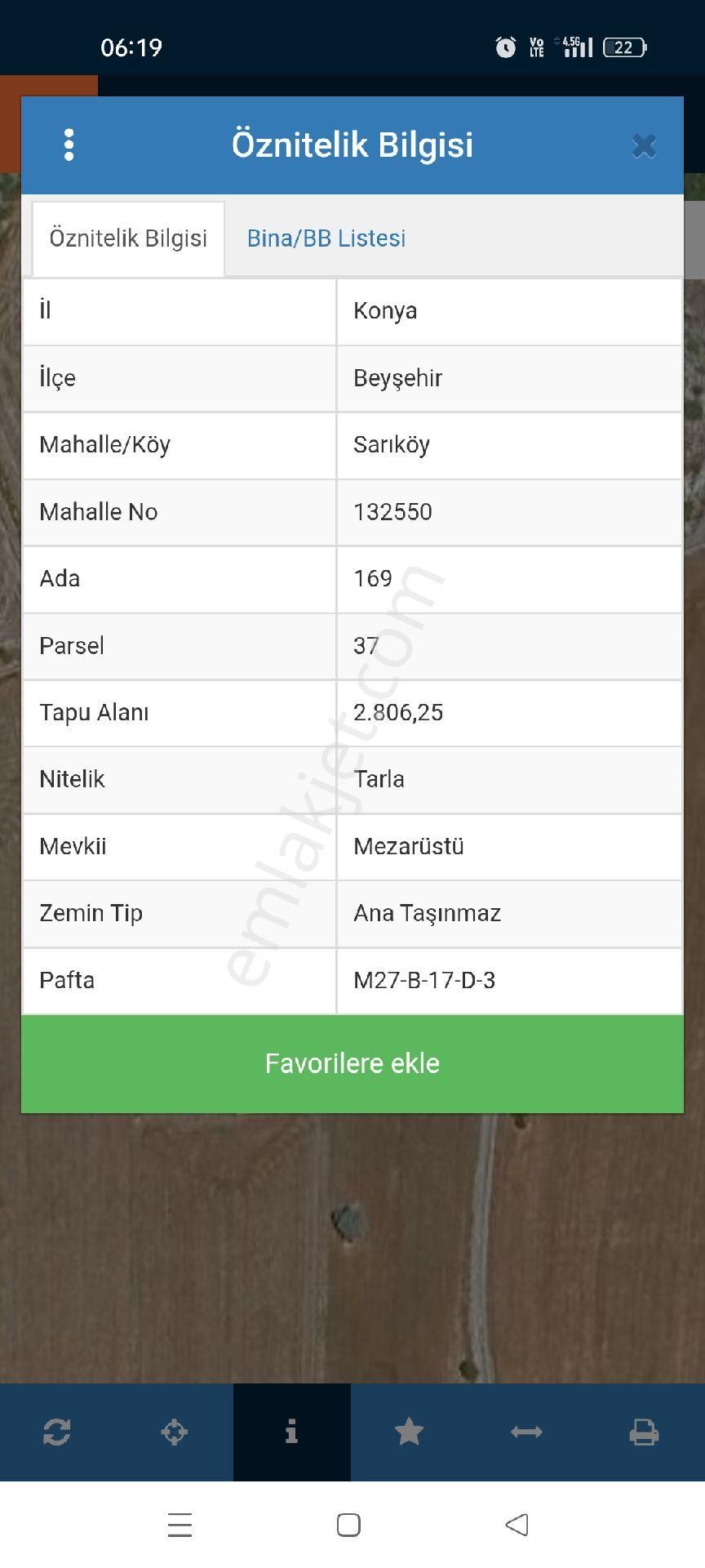 Beyşehir Sarıköy De Satılık Tarla