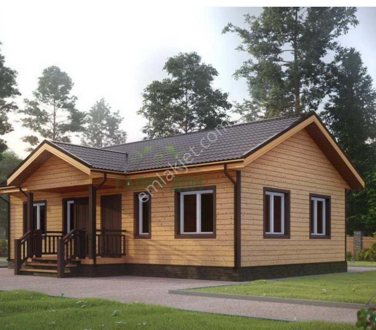 Stoptan Gerçek Sibirya Ağaç Ev 81m² 2+1 Anahtar Teslim 1.999.000 - Görsel 5