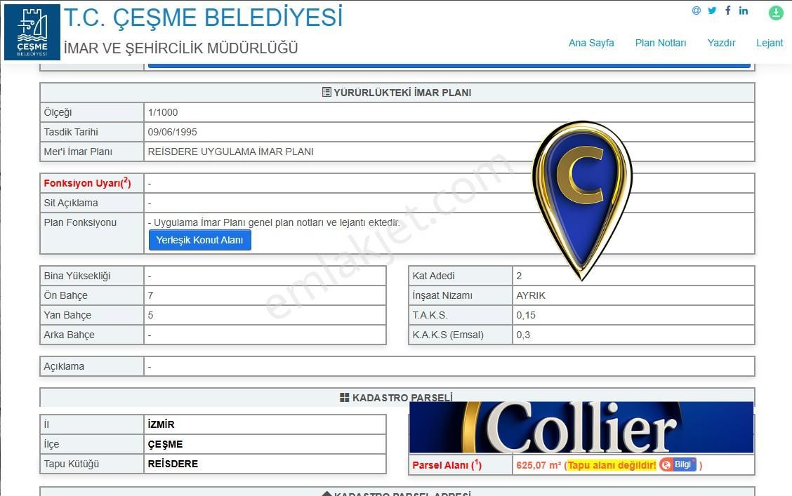 Çeşme Reisdere’de 2 Villalık Yatırımlık Arsa!