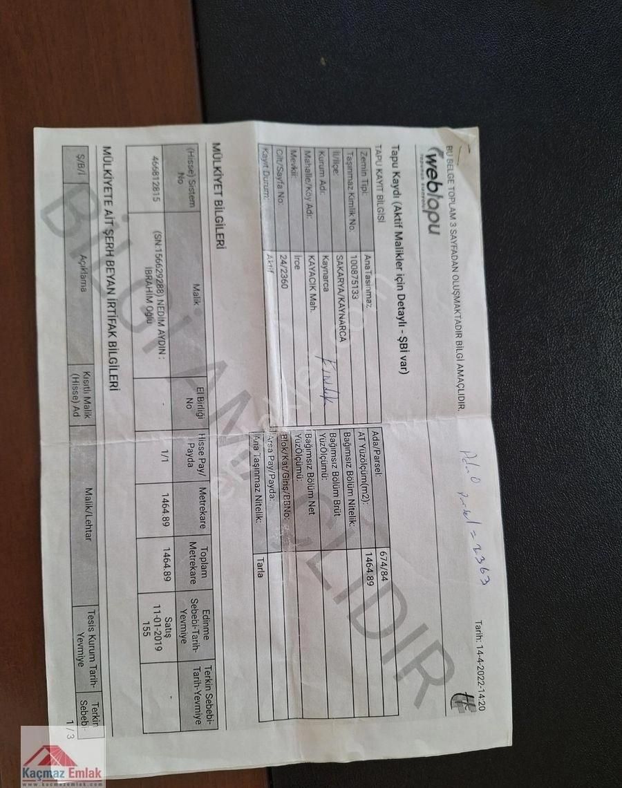 Sakarya Kaynarcada 9 Dönüm Satılık Fındıklık - Görsel 17