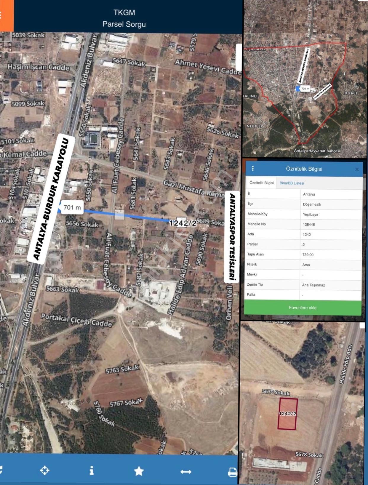 Döşemealtı/yeşilbayır 2 Villalık İmarlı Arsa
