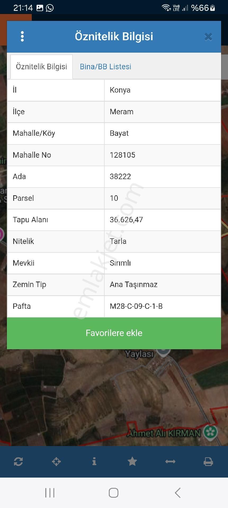 Aciiil Meram Bayat Mahallesinde Satlık 5200 M2 Tarla