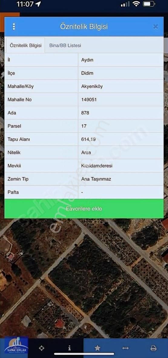 Didim Seyrantepe'de Satılık Göl Manzaralı 614m2 Arsa
