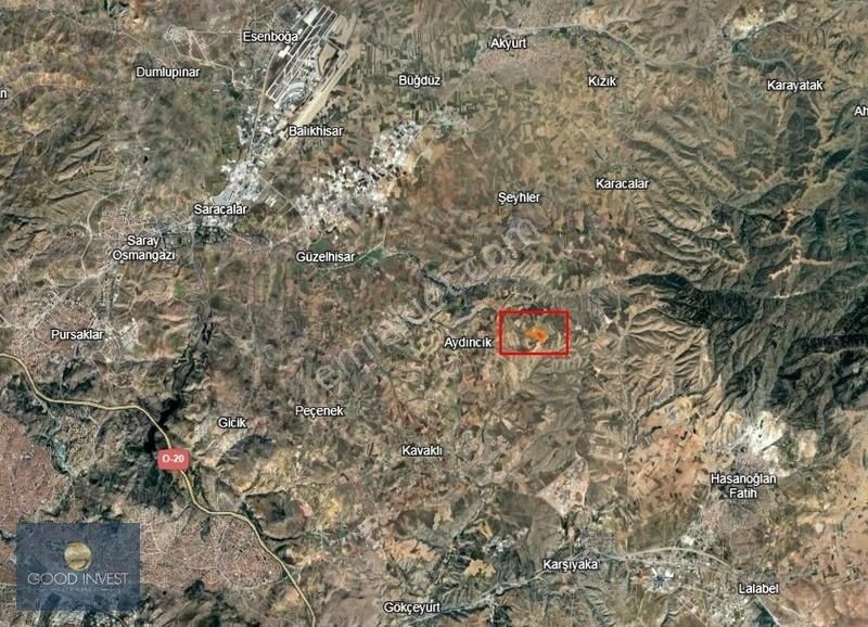 Akyurt Teberik'de Çok İyi Konumda 2105 M2 Satılık Tarla
