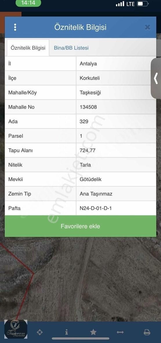 Korkuteli Taşkesiğinde Yolu Olan Tek Tapu Satılık Tarla - Görsel 2