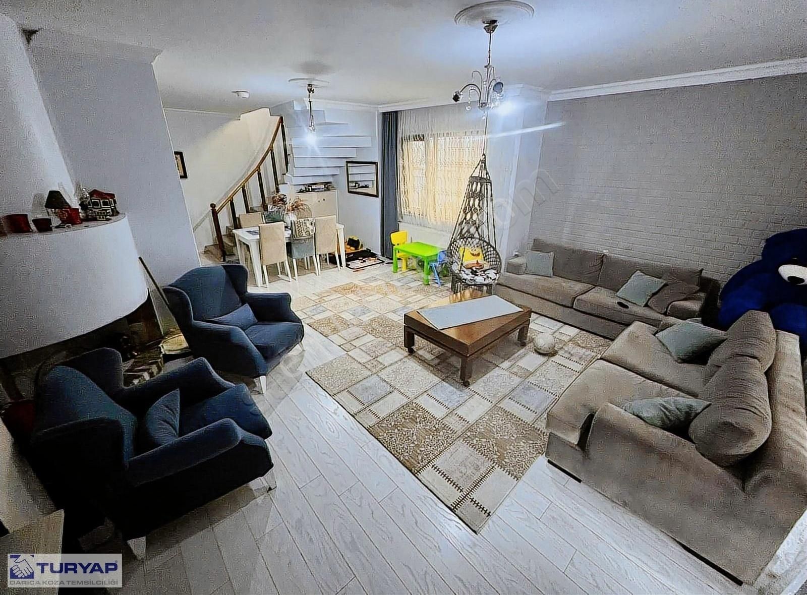 Turyap Koza'dan Bahçeli 3+1 Dubleks Deniz Manzaralı Şömineli - Görsel 5