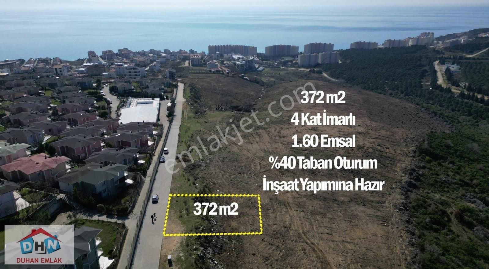 Duhan Emlak'tan Armutlu Da 372m2 Deniz Manzaralı 4 Kat İmarlı