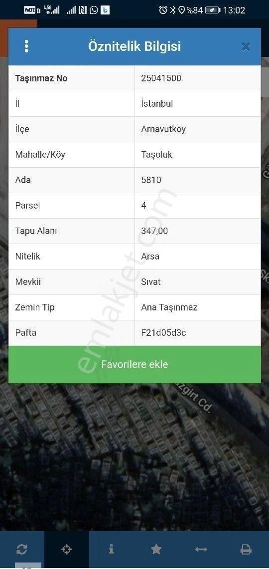 Satılık Villa Arsasıarnavutköy Taşoluk Ta 2.5 Kat Villa İmarlı Köşe Başı İmarlı İfrazlı Cadde Üzeri