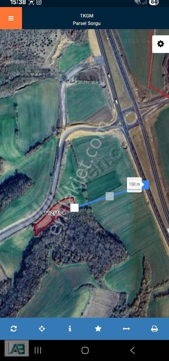 Tekirdağ Süleymanpaşa Da Otobana 150 Metre Mesafede 1896m2 Tarla