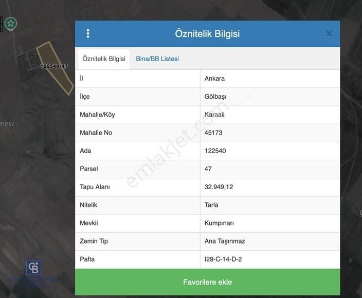 Gölbaşı Karaali'de Güzel Konumda Satılık Tek Tapu 33 Dönüm Tarla