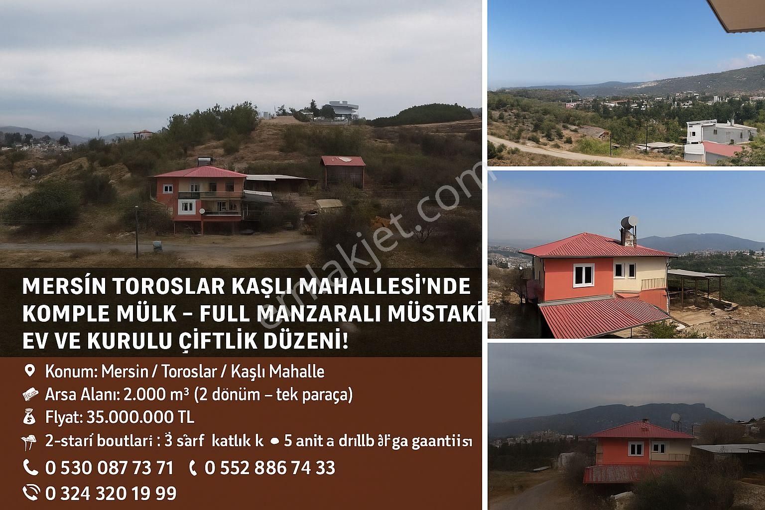 🏡 Mersin Toroslar Kaşlı Mahallesi’nde Komple Mülk Manzaralı Müstakil Ev Ve Kurulu Çiftlik Düzeni! - Görsel 16