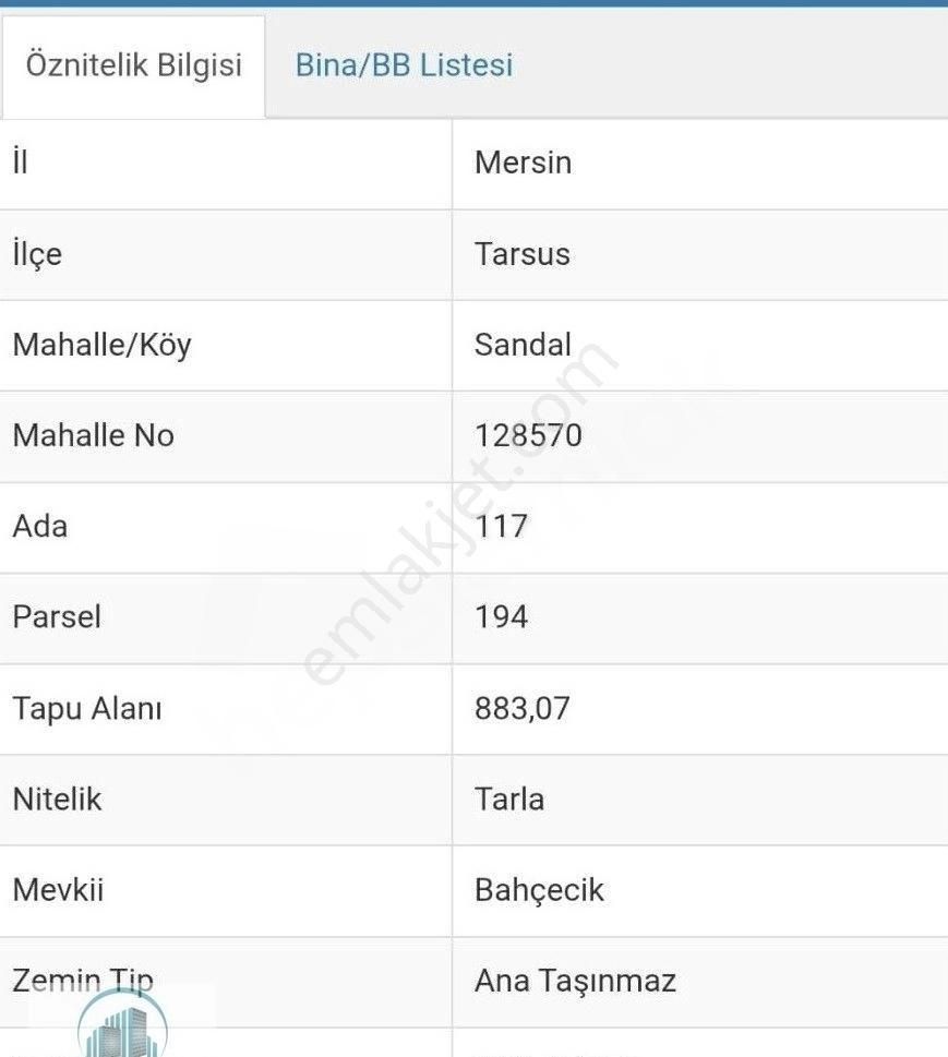 Tarsus / Sandal / Bahçecik Mevkinde 883m2'de Satılık Arsalar