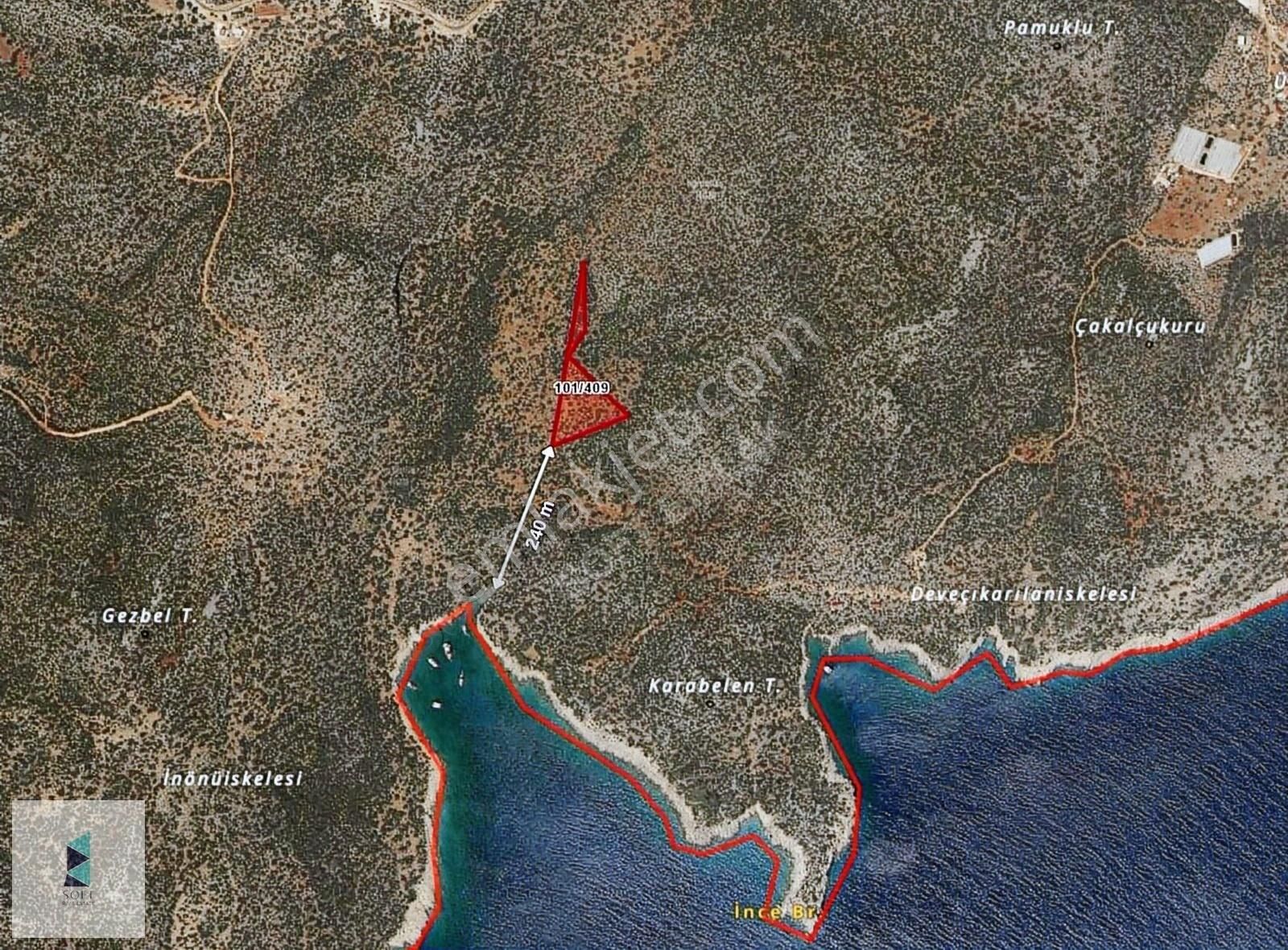 Kaş Belenli Mahallesi İnönü Koyunda Yatırımlık Arazi