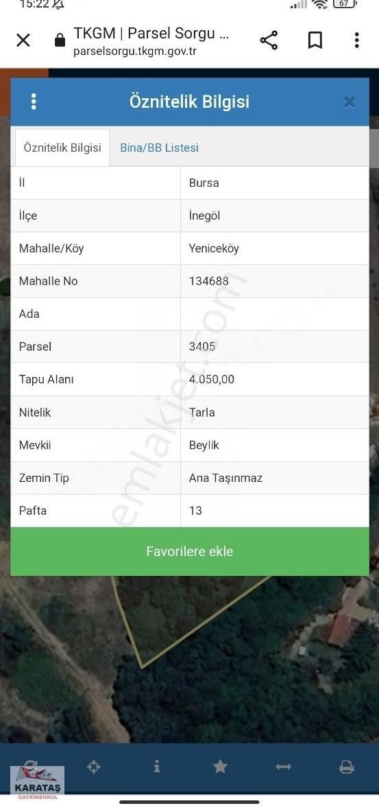 İnegöl Yeniceköy'de İmara Çok Yakın Satılık Kupon Arazi - Görsel 3