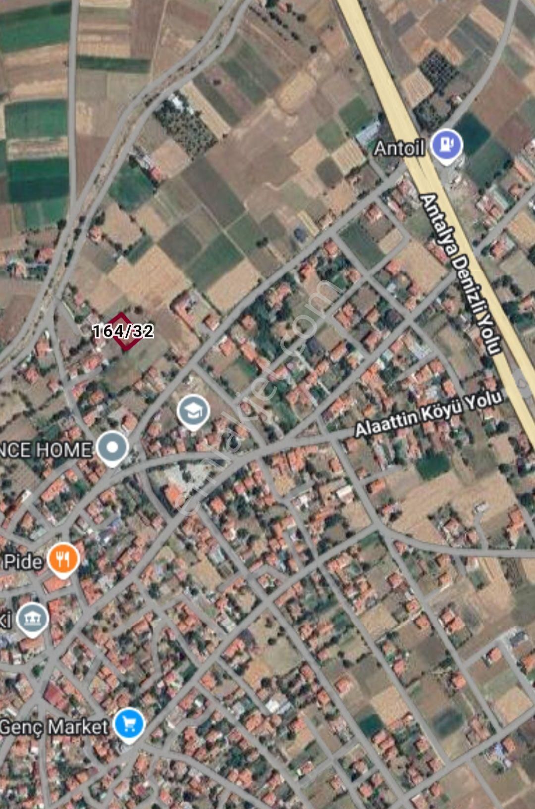 Erkuş'tan Acıpayam/alaattin Mah 1037 M2 Arsa. Antalya Denizli Yolu 450 Mt. Denizli 22 Km