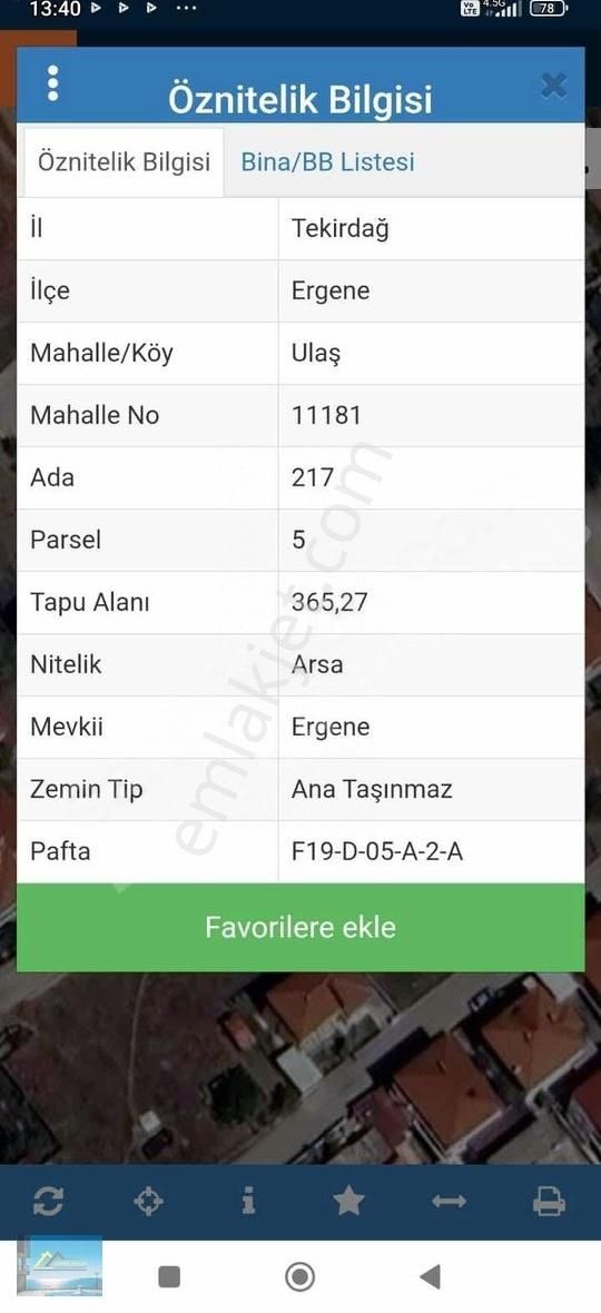 Ergene Ulaşta Köşe Arsa