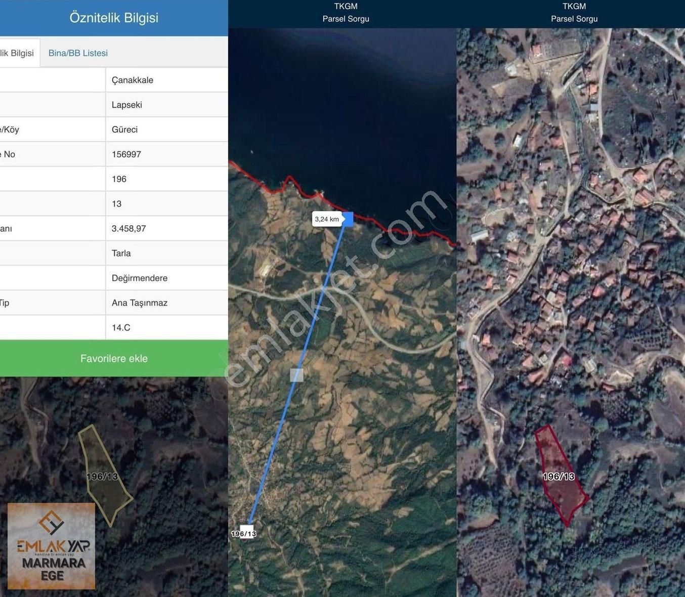 Emlakyap Gayrimenkulden Çanakkale Lapseki Güreci De Satılık Arsa