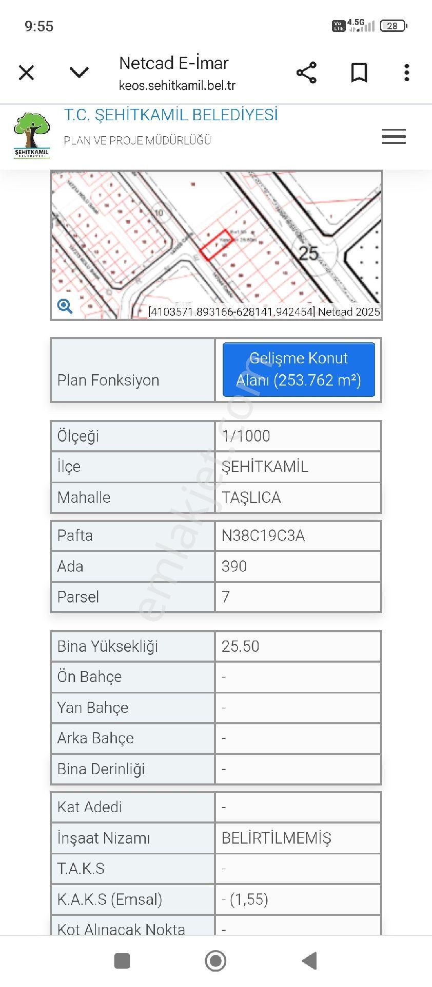 Satılık 8 Katlı Bina Konut İmarlı Arsa