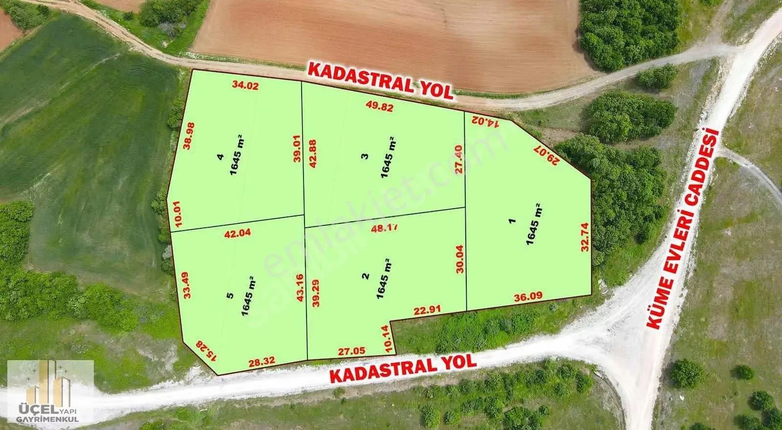 Edirne Vaysal'da 5-adet 1645 M2 Toplu Satılık Yola Cephe Tarla - Görsel 13
