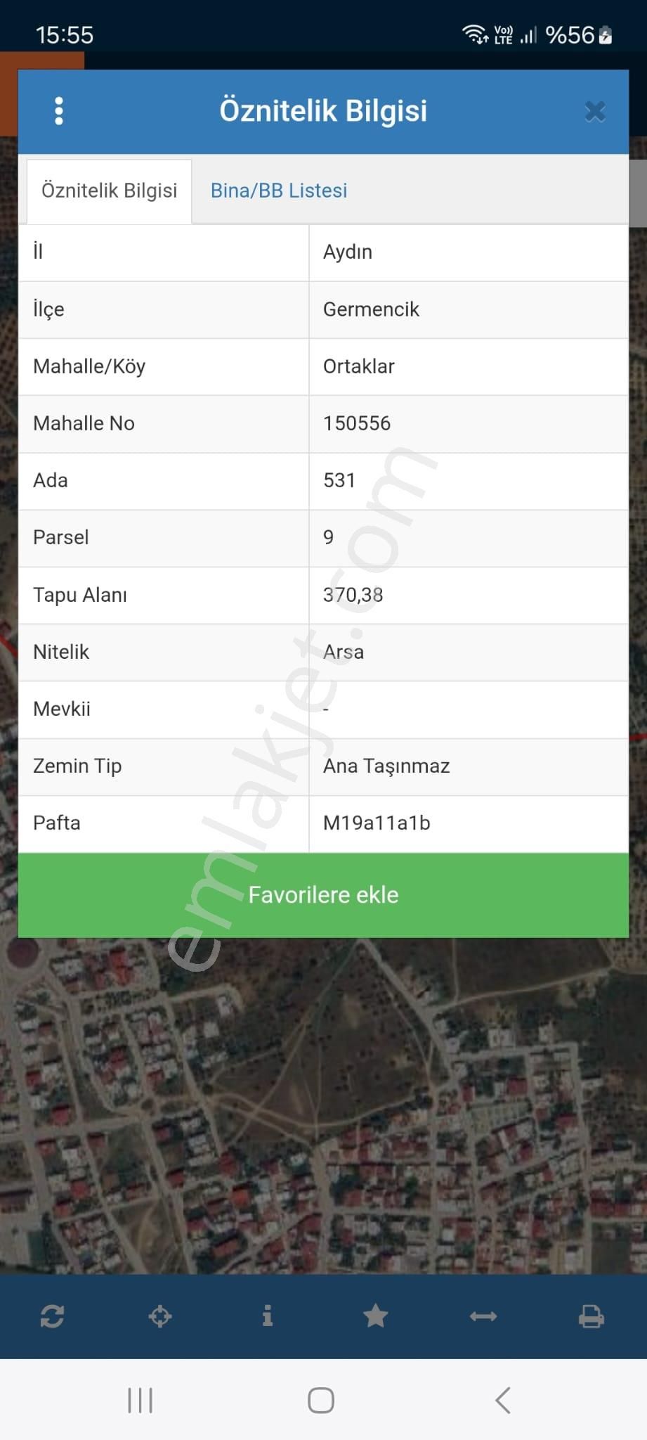 Aydın Germencik Ortaklar Merkezde 370 M2 Satılık Arsa