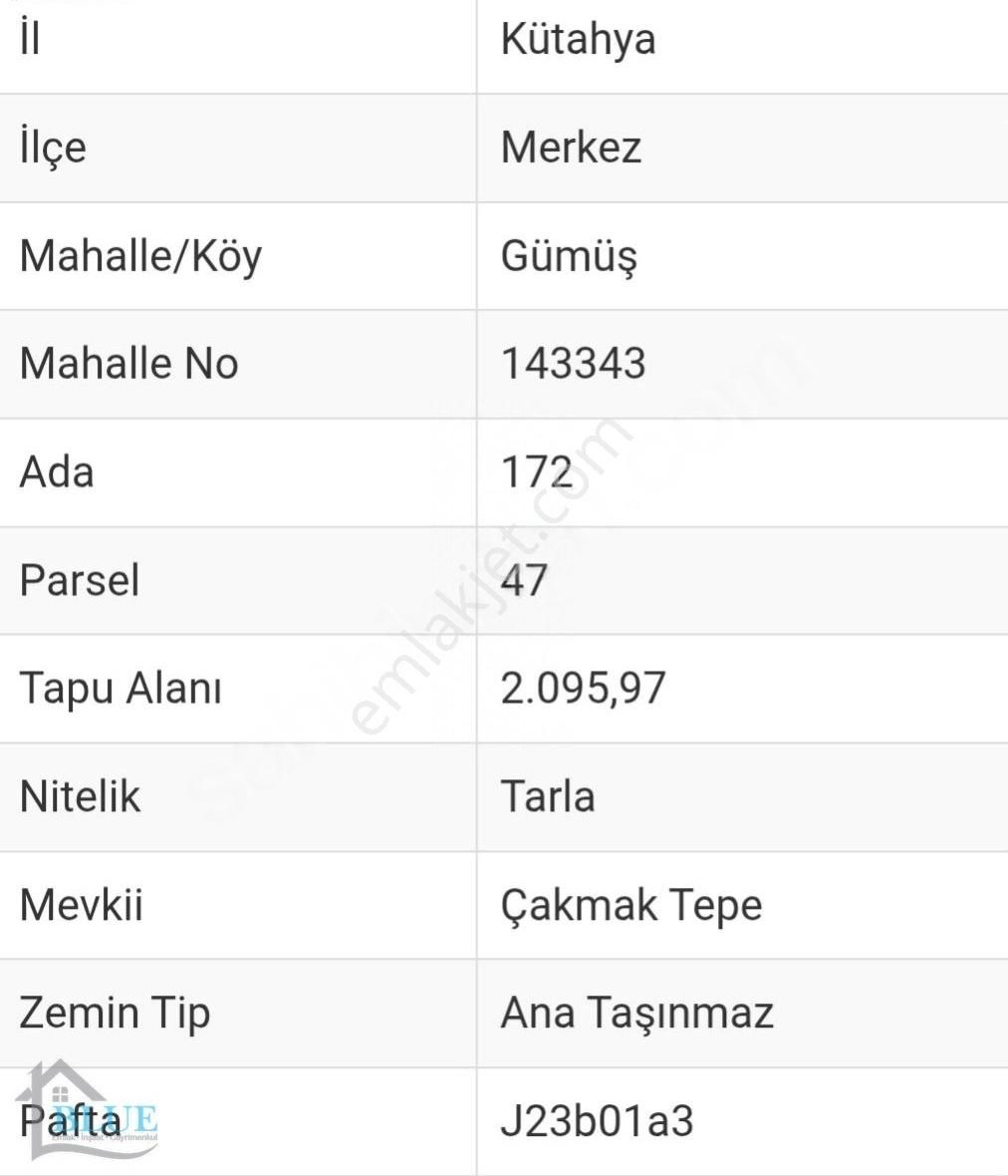 Blue Emlak'tan Satılık Tarla