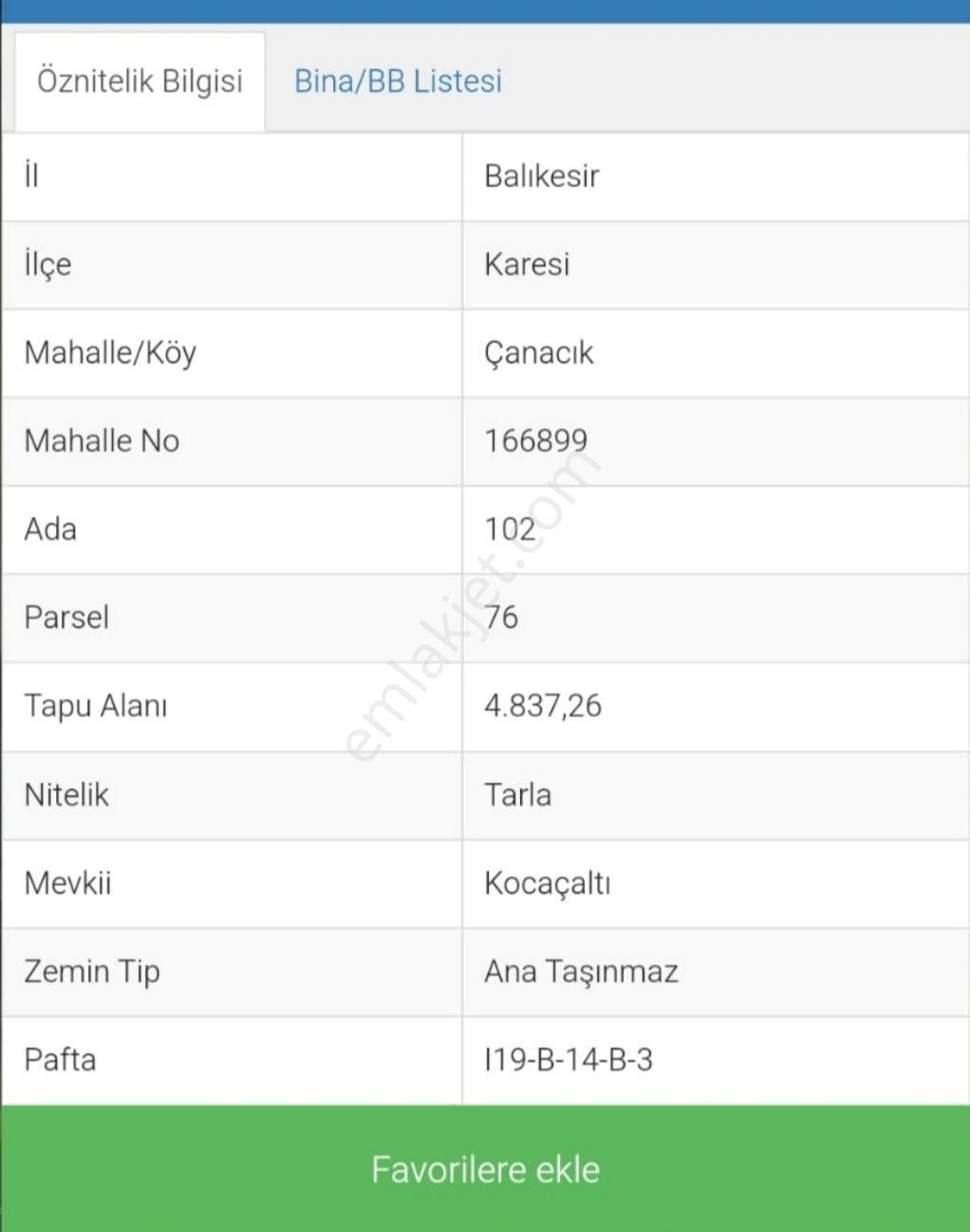 Acil Satılık Tarla Çanacık