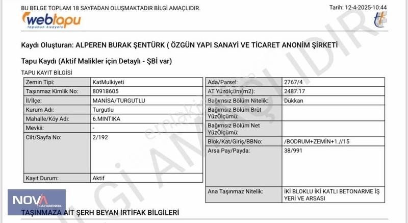 Manisa Turgutlu Dağyeniköy Mah. Satılık Konut İmarlı Arsalar