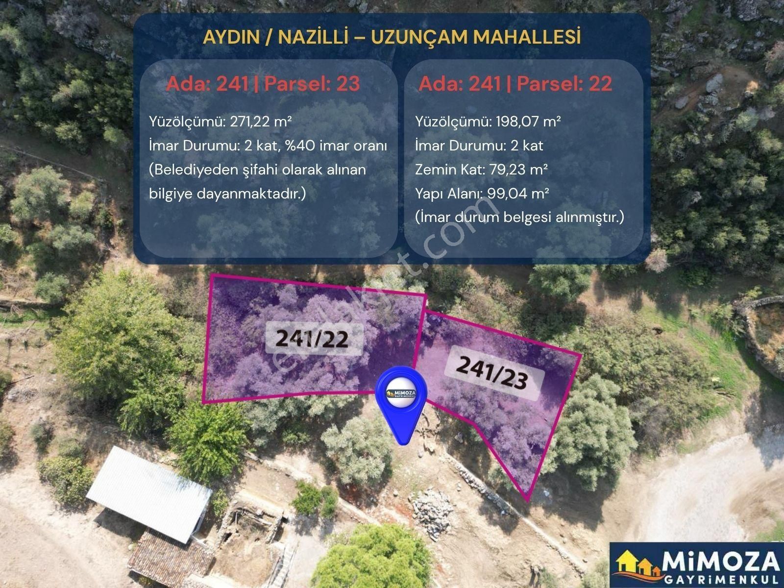 Nazilli Uzunçam(sürez) Köyünde Köy İçi İmarlı Yanyana 2 Arsa