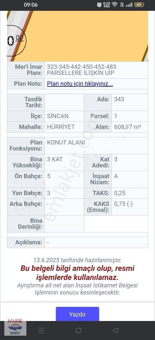 Marge'den Yatırım Vakti*temelli /hürriyet İmarlı Arsa