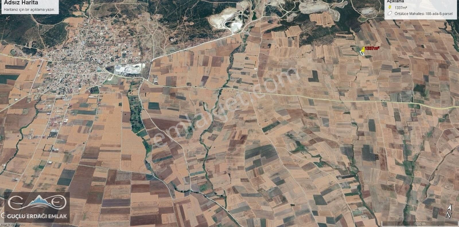 Satılık 1337m² Tarla Biga Örtülüce 'de Güçlü Erdağı Emlak 'tan - Görsel 7