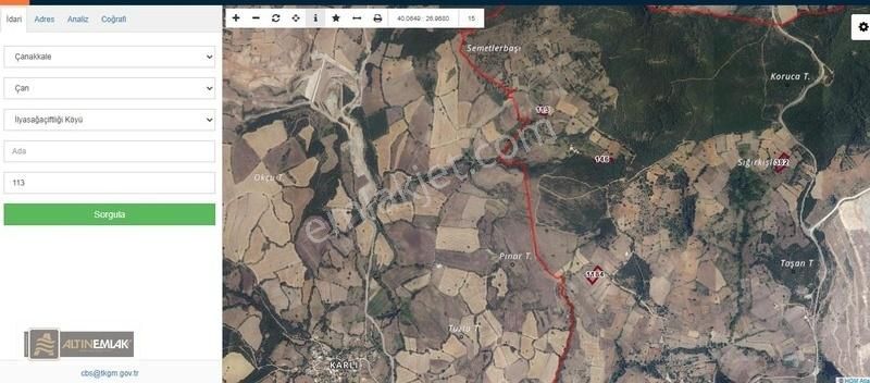 Çanakkale . Çan İlyasağaçiftliğinde Fırsat Tarla