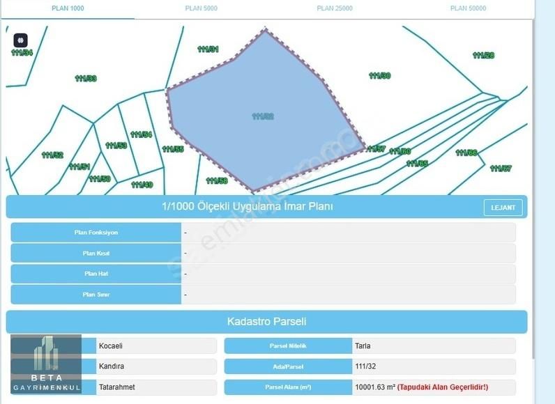 Kocaeli Kandıra Tatarahmet Satılık Tarla