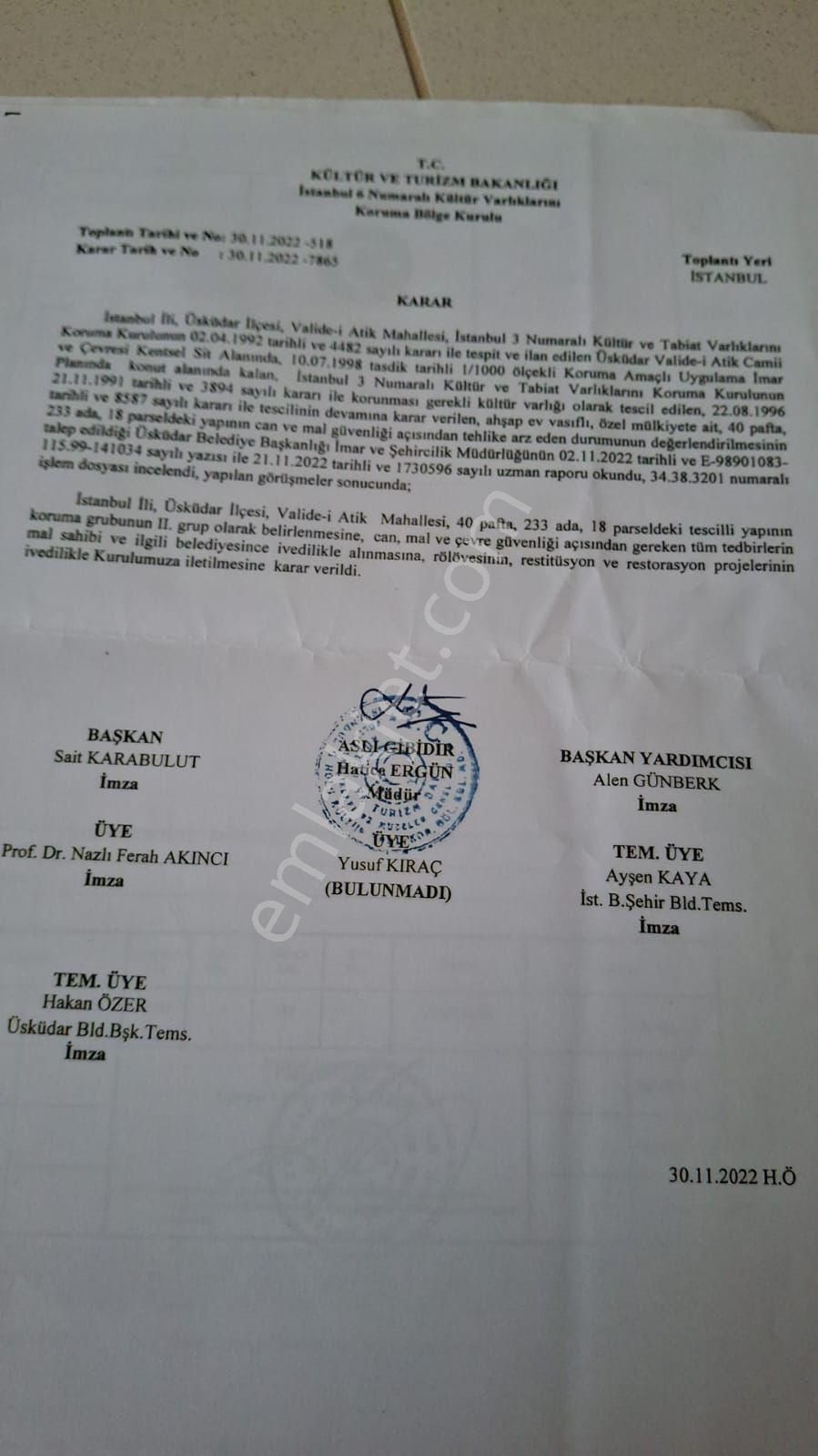 Valide Atik 'de Satılık Müstakil Tarihi Eser Bina - Görsel 7
