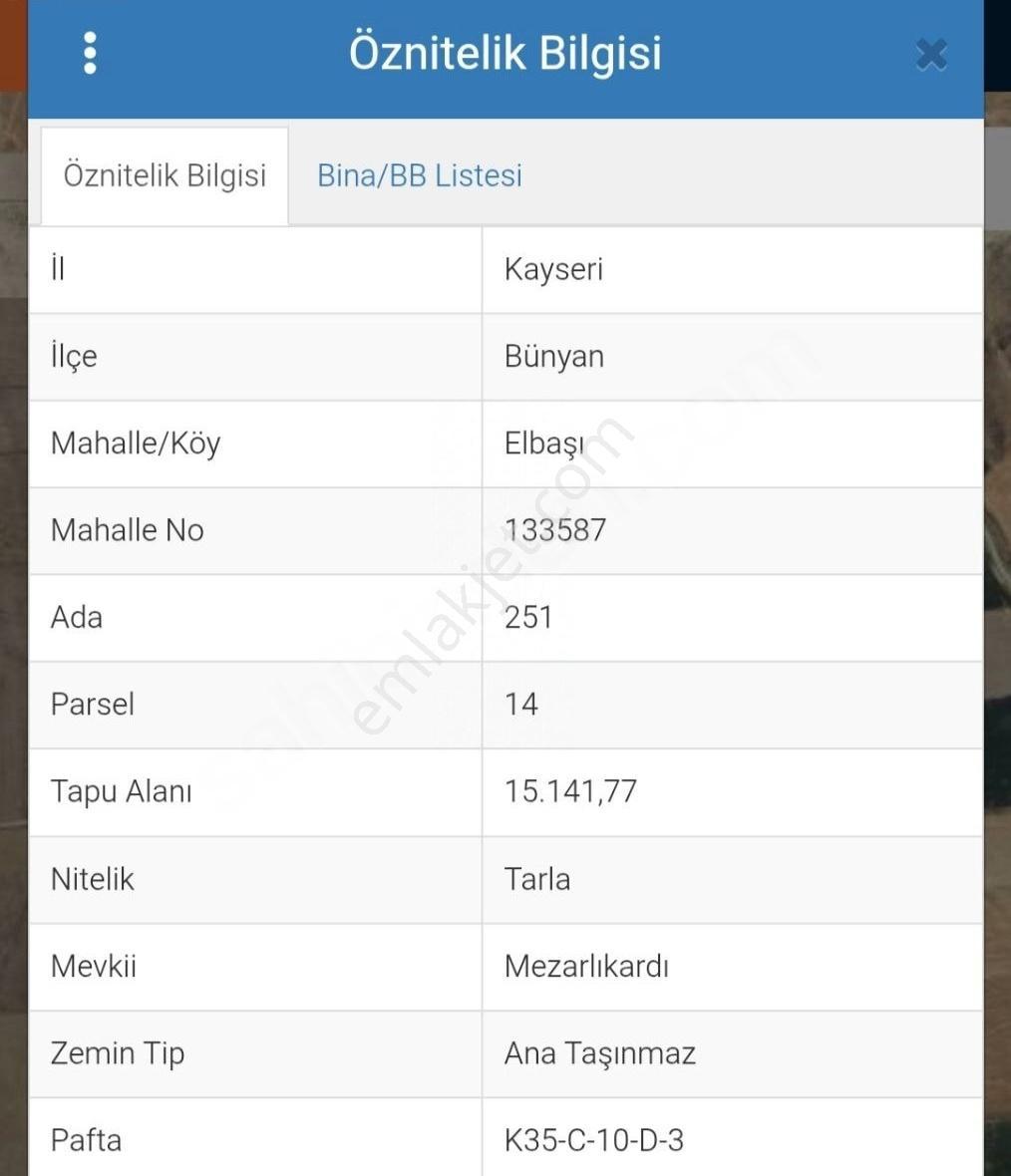 Bünyan Elbaşı'da Acil Satılık Tarla Yatırım Ve Kullanım İçin - Görsel 2