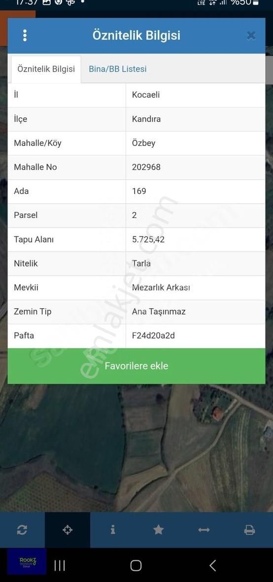 Rookz Doruk'dan Kandıra Özbey Mah'de 5725,42 M2 Tapu Alanlı Arsa