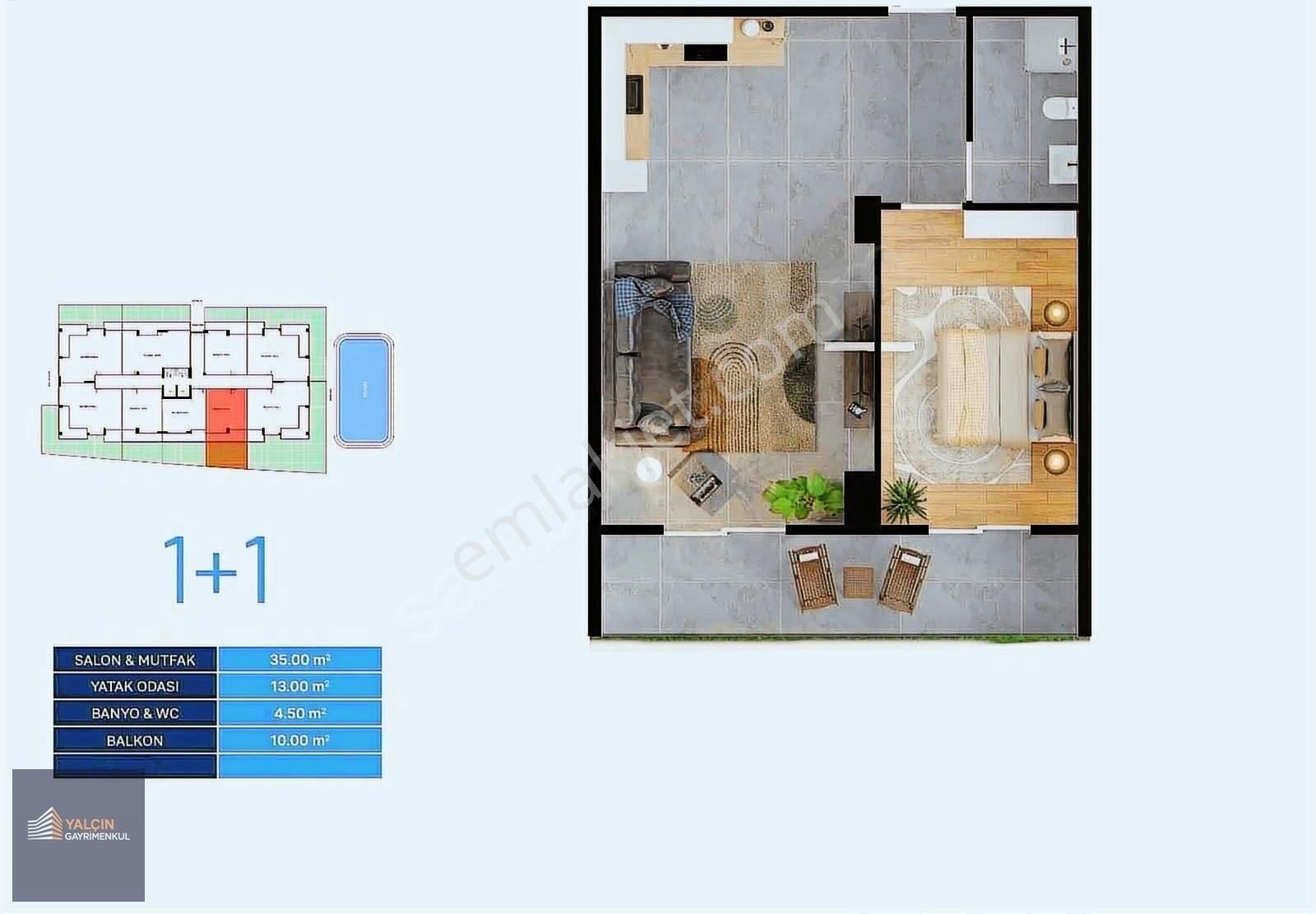 ꔪyalçın'dan▄kadıköyde Havuzlu Site İçerisinde Ara Kat Geniş 1+1 - Görsel 2
