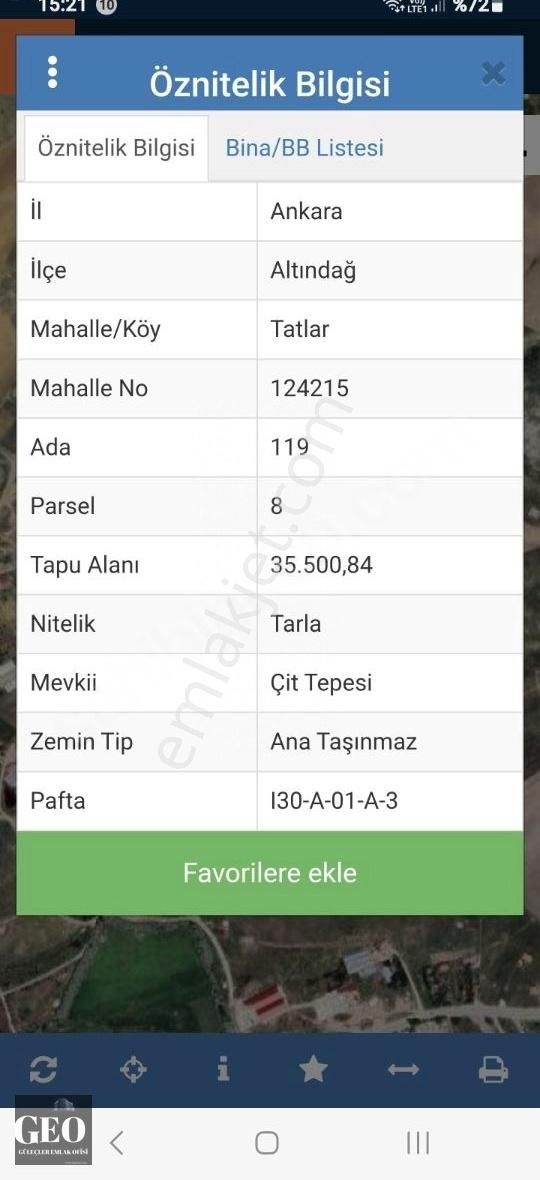 Tatlarda 5000 M2 Tapulu
