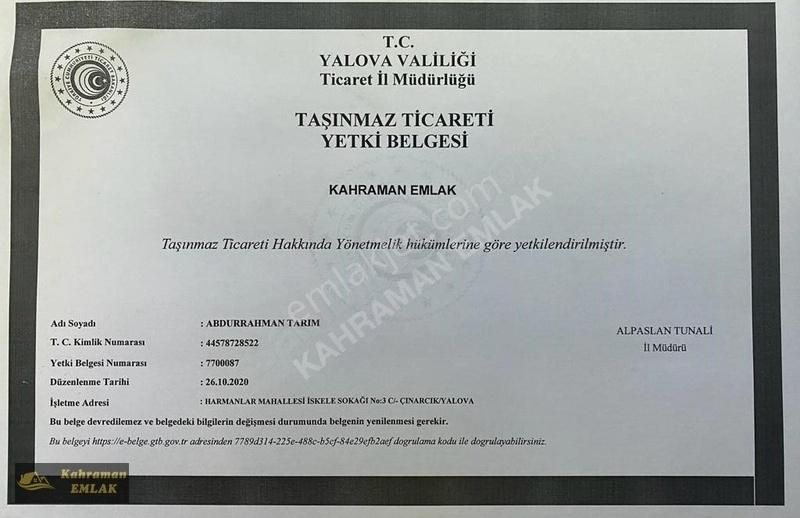 Çınarcık Üniversite Yolunda İskanlı Yeni Binada Geniş 3+1 Daire