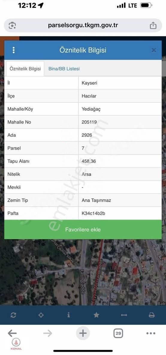 Konal | Yerleşim İçi Tek Tapu 458mt Parsel