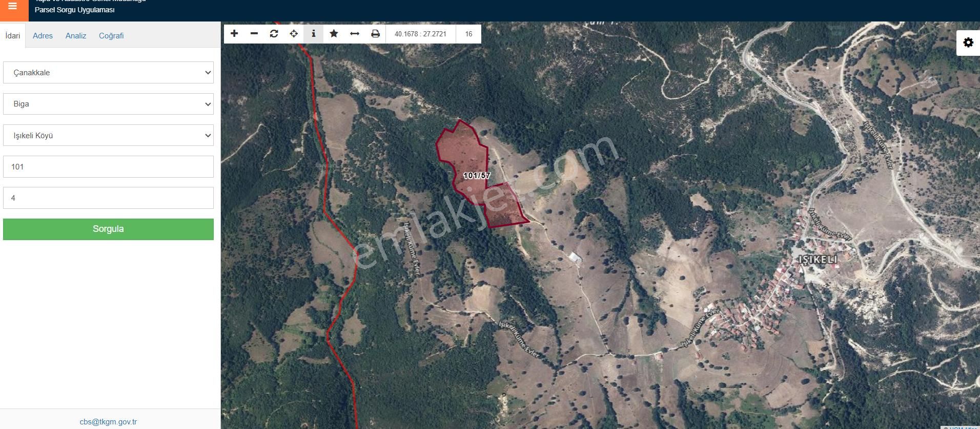 Çanakkale Biga Işıkeli Köyünde Yol Üstünde Manzaralı,bol Oksijenli,yatırımlık Tarla. - Görsel 2