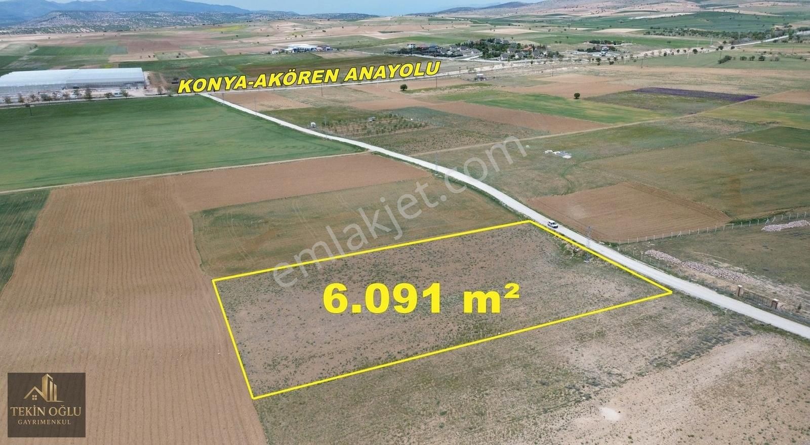 Hatunsaray'da Asvalt Yola Sıfır 6.091 Müstakil Tapulu Tarla