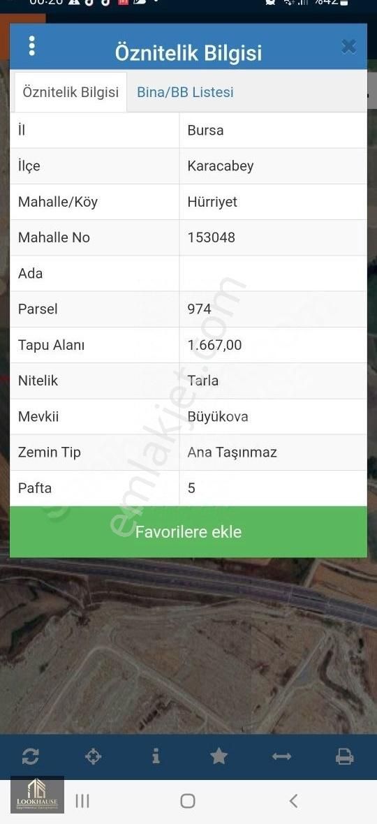 Lookhause Bursa Karacabey Hürriyet Satılık Tarla