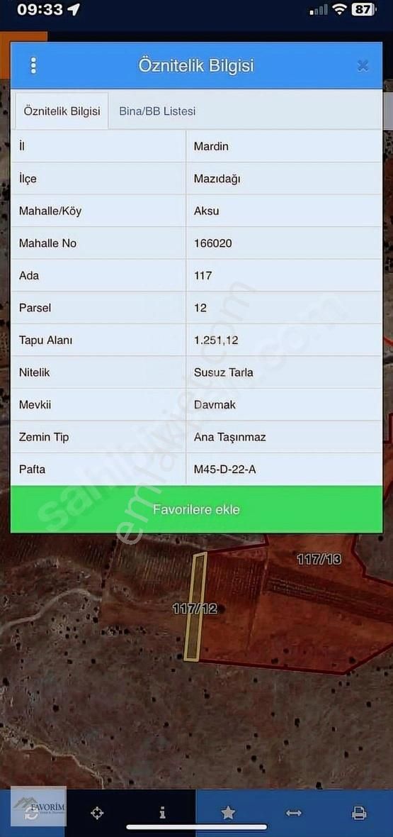 Mardin Mazıdağı Aksu Köyünde Fırsat Tarla