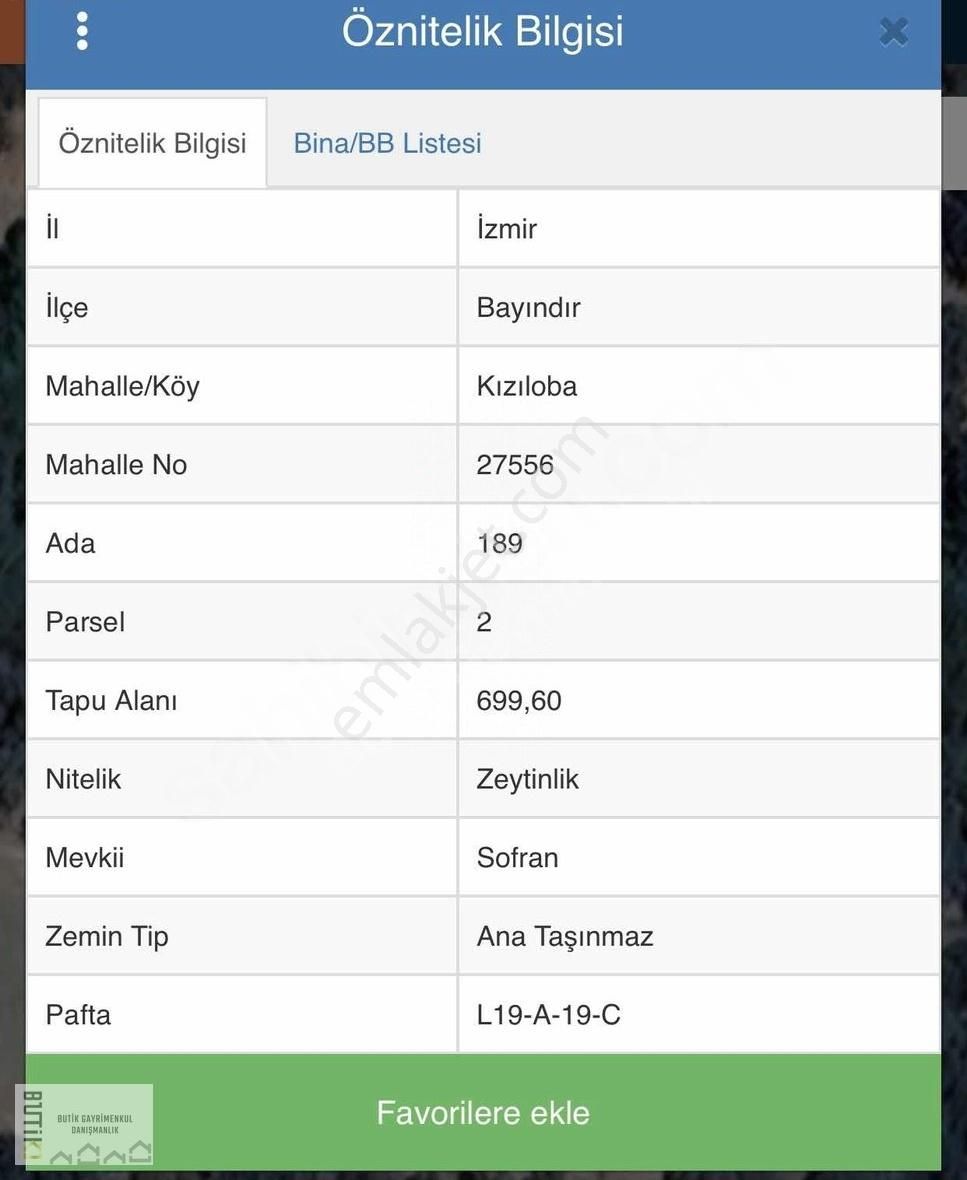 İzmir/ Bayındır/ Kızıloba/ Köyünde Satılık Zeytinlik Arsası