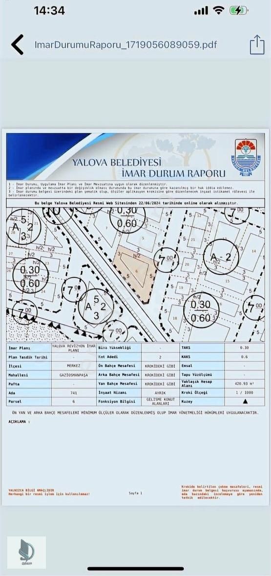 Gaziosmanpaşa Mahallesinde Fırsat 200 Mt Arsa