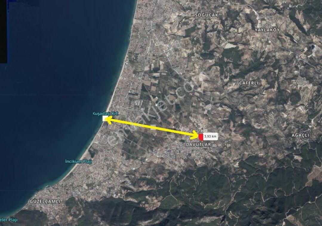 Kuşadası Davutlar'da Deniz Manzaralı Altışar Villalık Arsalar
