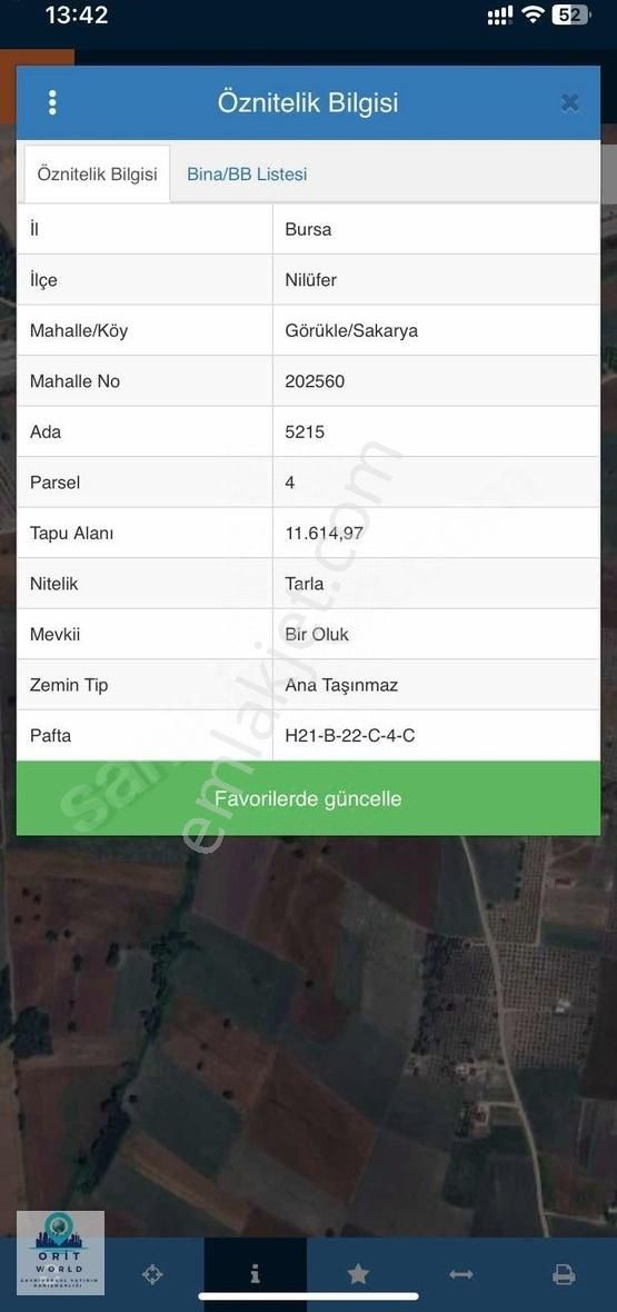 Görükle Birolukta Ana Kadastro Yoluna Cephe 581m2 Hisse