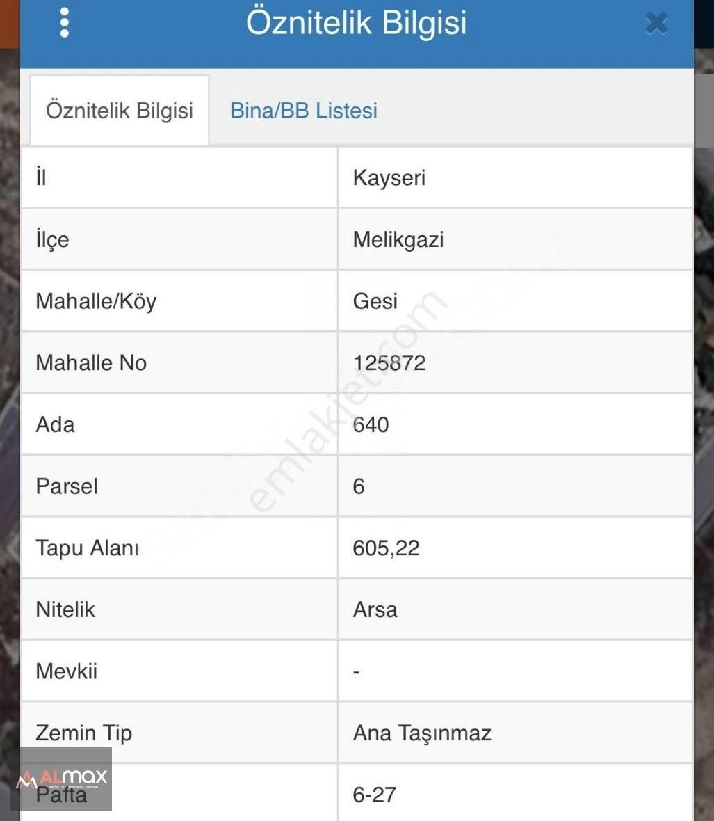 Gesi Mahlesinde Satlık 605 M2 Satlık Parsel